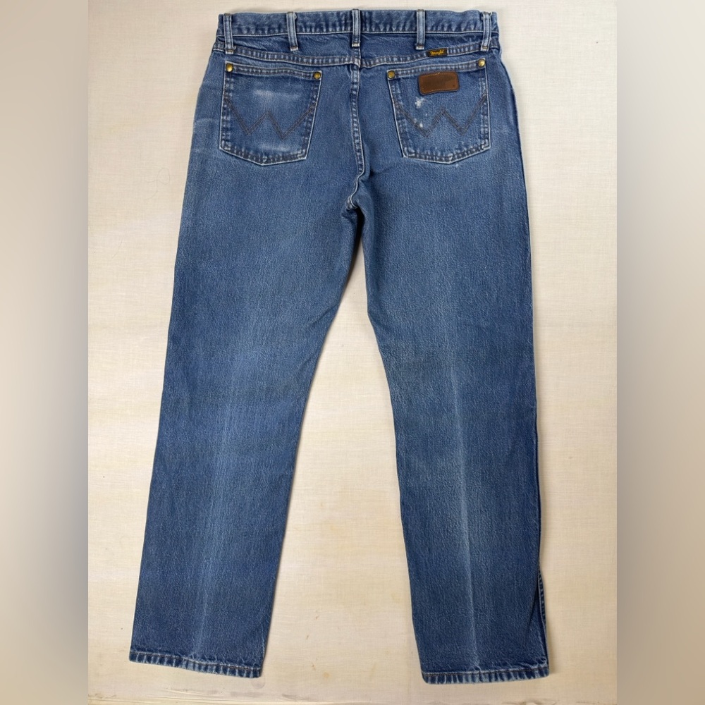 Wrangler Denim Jeans Men's Size 36x32 Regular Fit Med Wash Western 47MWZPW - Picture 10 of 12
